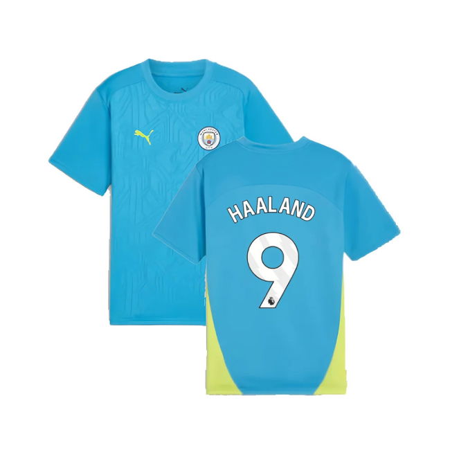2024-2025 Man City Training Shirt (Magic Blue) - Kids (Haaland 9)