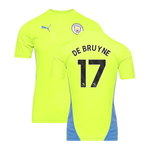 2024-2025 Man City Training Shirt (Yellow Glow) (De Bruyne 17)