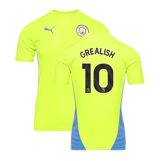 2024-2025 Man City Training Shirt (Yellow Glow) (Grealish 10)
