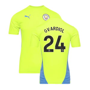 2024-2025 Man City Training Shirt (Yellow Glow) (Gvardiol 24)