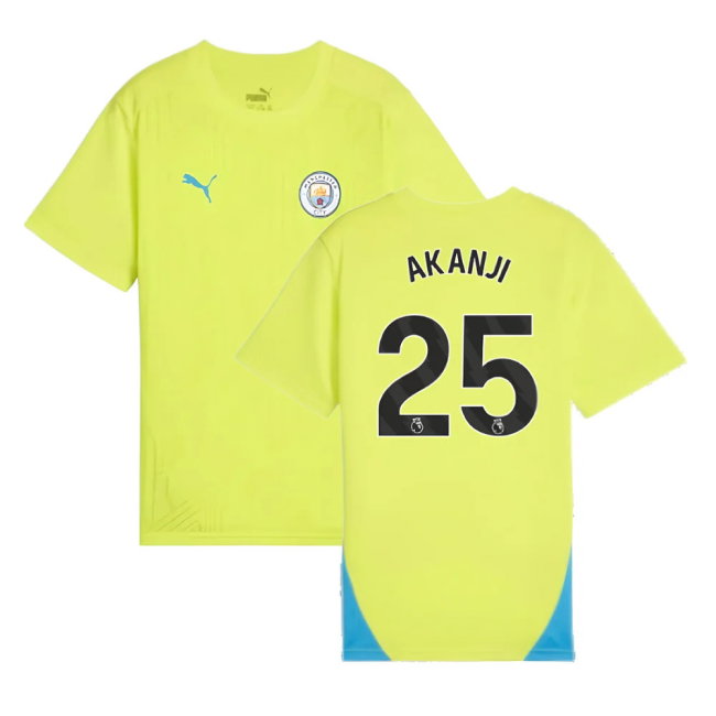 2024-2025 Man City Training Shirt (Yellow Glow) - Kids (Akanji 25)