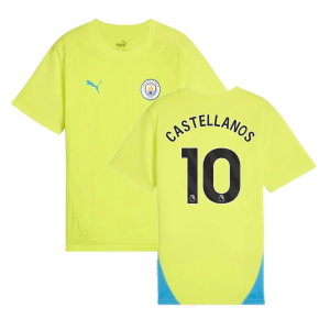 2024-2025 Man City Training Shirt (Yellow Glow) - Kids (Castellanos 10)