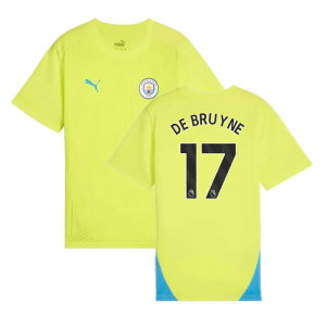 2024-2025 Man City Training Shirt (Yellow Glow) - Kids (De Bruyne 17)