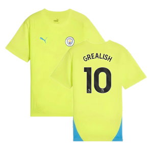 2024-2025 Man City Training Shirt (Yellow Glow) - Kids (Grealish 10)