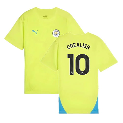 2024-2025 Man City Training Shirt (Yellow Glow) - Kids (Grealish 10)