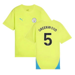2024-2025 Man City Training Shirt (Yellow Glow) - Kids (Greenwood 5)