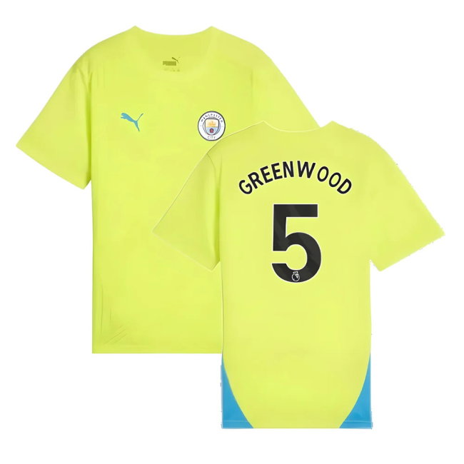 2024-2025 Man City Training Shirt (Yellow Glow) - Kids (Greenwood 5)