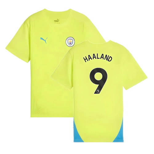 2024-2025 Man City Training Shirt (Yellow Glow) - Kids (Haaland 9)