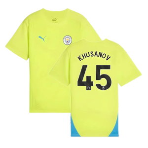 2024-2025 Man City Training Shirt (Yellow Glow) - Kids (Khusanov 45)