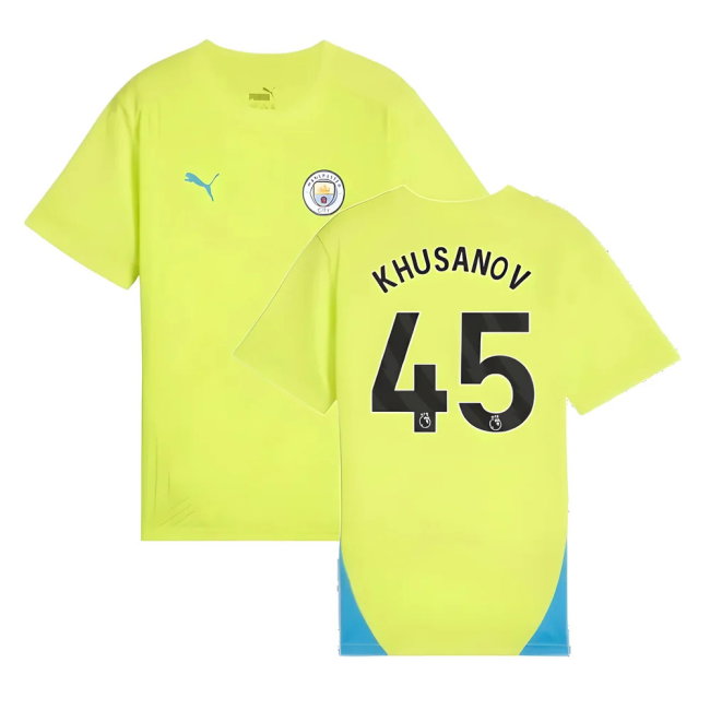 2024-2025 Man City Training Shirt (Yellow Glow) - Kids (Khusanov 45)