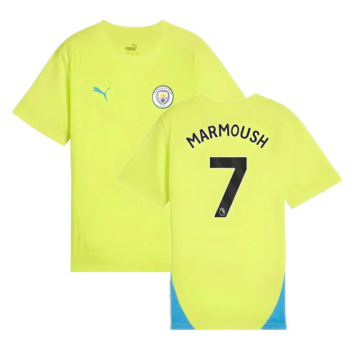 2024-2025 Man City Training Shirt (Yellow Glow) - Kids (Marmoush 7)
