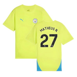 2024-2025 Man City Training Shirt (Yellow Glow) - Kids (Matheus N. 27)