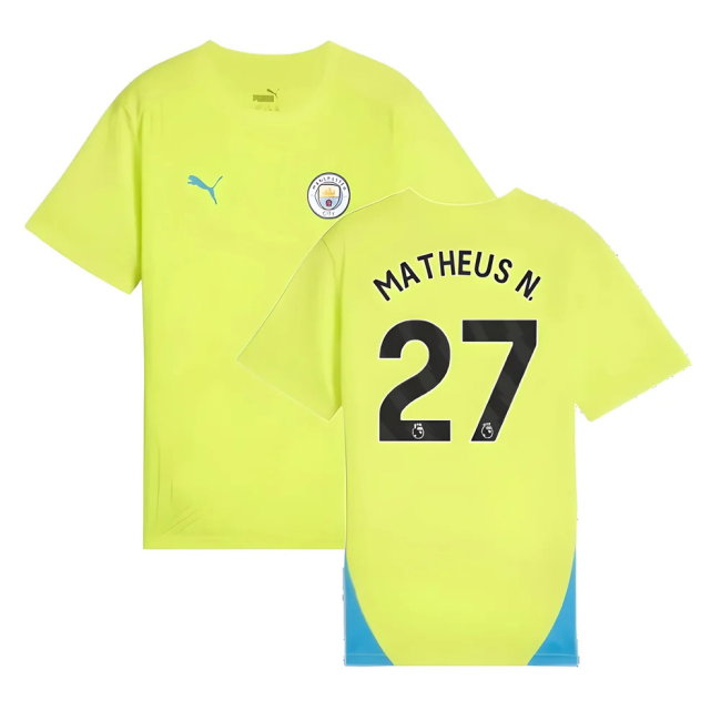 2024-2025 Man City Training Shirt (Yellow Glow) - Kids (Matheus N. 27)
