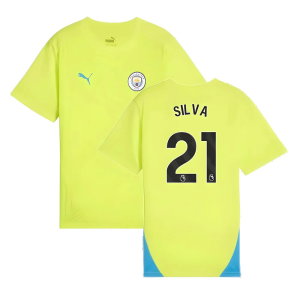 2024-2025 Man City Training Shirt (Yellow Glow) - Kids (Silva 21)