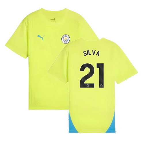 2024-2025 Man City Training Shirt (Yellow Glow) - Kids (Silva 21)