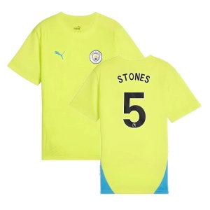 2024-2025 Man City Training Shirt (Yellow Glow) - Kids (Stones 5)