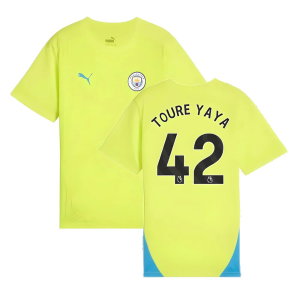 2024-2025 Man City Training Shirt (Yellow Glow) - Kids (Toure Yaya 42)