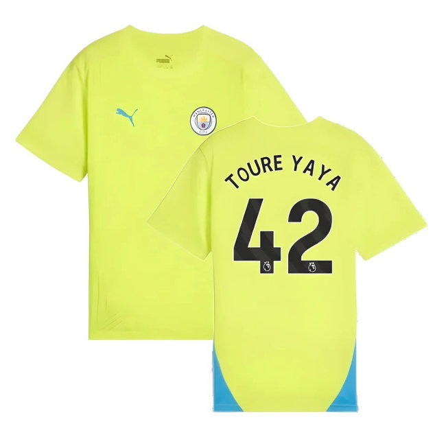 2024-2025 Man City Training Shirt (Yellow Glow) - Kids (Toure Yaya 42)