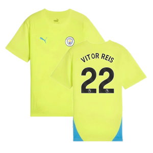 2024-2025 Man City Training Shirt (Yellow Glow) - Kids (Vitor Reis 22)