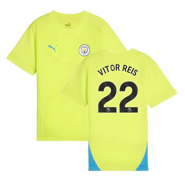 2024-2025 Man City Training Shirt (Yellow Glow) - Kids (Vitor Reis 22)
