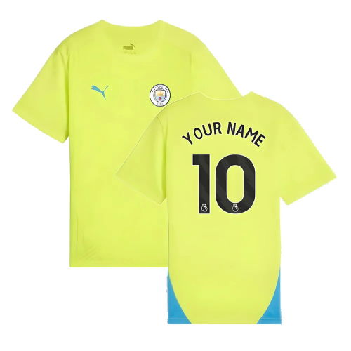2024-2025 Man City Training Shirt (Yellow Glow) - Kids (Your Name)
