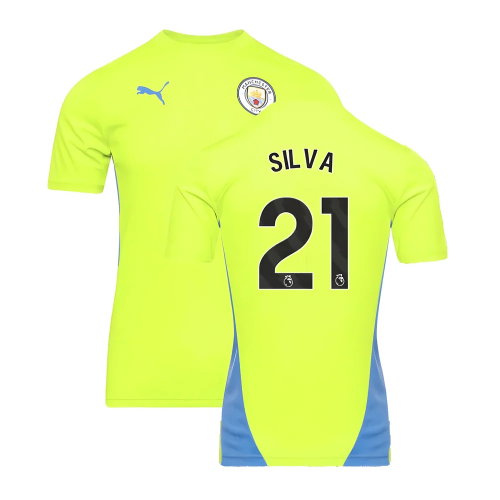 2024-2025 Man City Training Shirt (Yellow Glow) (Silva 21)
