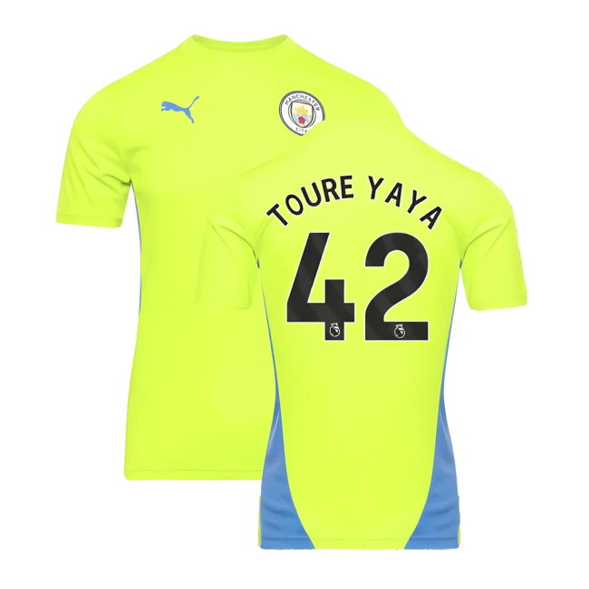 2024-2025 Man City Training Shirt (Yellow Glow) (Toure Yaya 42)