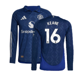 2024-2025 Man Utd Authentic Long Sleeve Away Shirt (Keane 16)