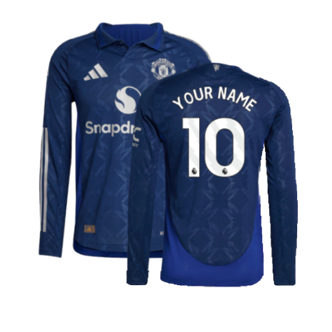 2024-2025 Man Utd Authentic Long Sleeve Away Shirt (Your Name)
