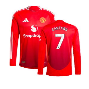 2024-2025 Man Utd Authentic Long Sleeve Home Shirt (Cantona 7)