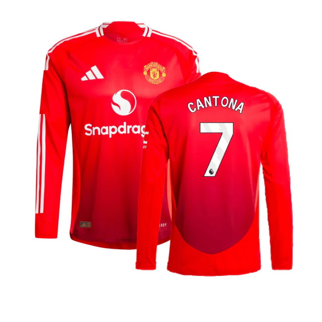 2024-2025 Man Utd Authentic Long Sleeve Home Shirt (Cantona 7)