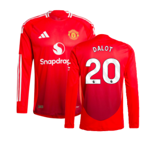 2024-2025 Man Utd Authentic Long Sleeve Home Shirt (Dalot 20)