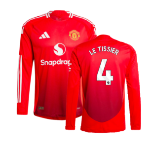 2024-2025 Man Utd Authentic Long Sleeve Home Shirt (Le Tissier 4)