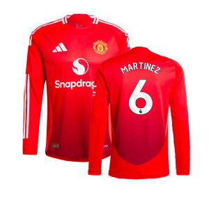 2024-2025 Man Utd Authentic Long Sleeve Home Shirt (Martinez 6)