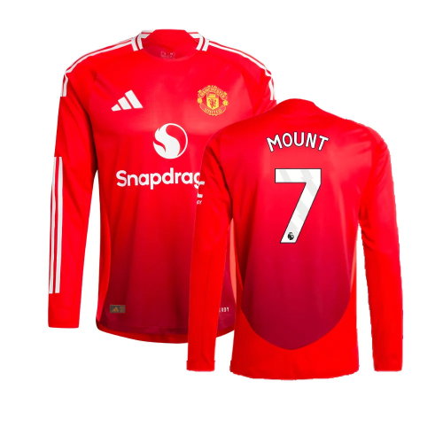 2024-2025 Man Utd Authentic Long Sleeve Home Shirt (Mount 7)