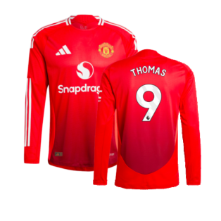 2024-2025 Man Utd Authentic Long Sleeve Home Shirt (Thomas 9)