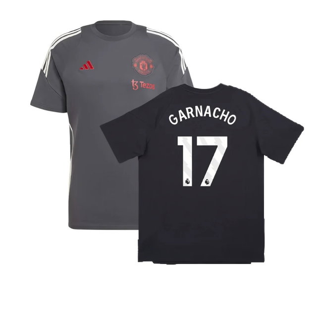 2024-2025 Man Utd EU Training Tee (Carbon) (Garnacho 17)