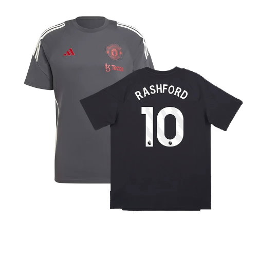 2024-2025 Man Utd EU Training Tee (Carbon) (Rashford 10)