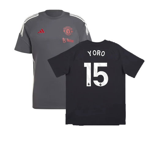 2024-2025 Man Utd EU Training Tee (Carbon) (Yoro 15)