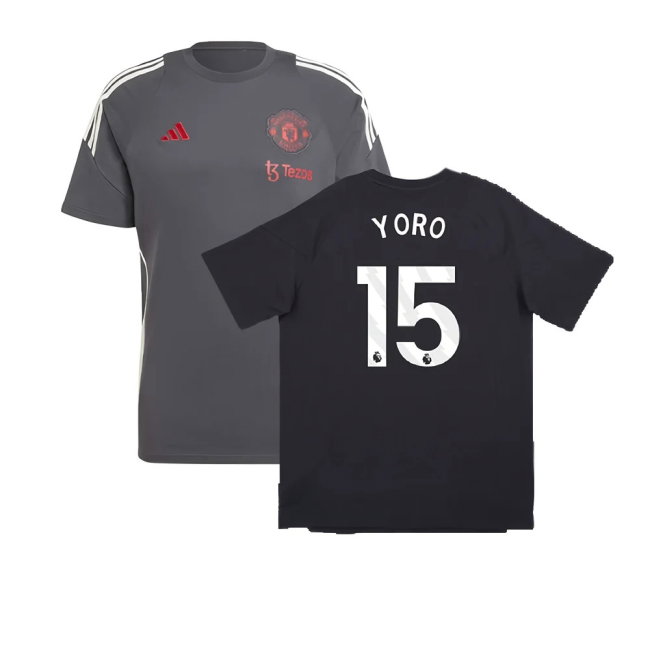 2024-2025 Man Utd EU Training Tee (Carbon) (Yoro 15)