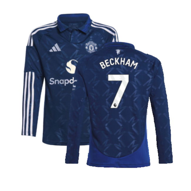 2024-2025 Man Utd Long Sleeve Away Shirt (Kids) (Beckham 7)