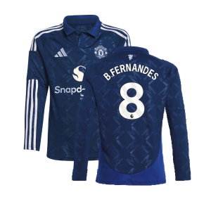 2024-2025 Man Utd Long Sleeve Away Shirt (Kids) (B.Fernandes 8)