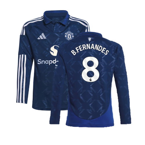 2024-2025 Man Utd Long Sleeve Away Shirt (Kids) (B.Fernandes 8)