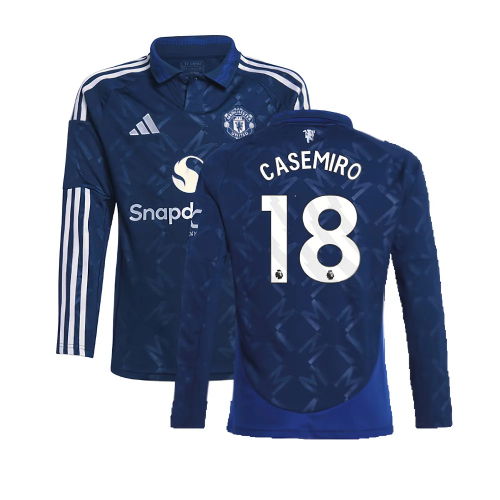 2024-2025 Man Utd Long Sleeve Away Shirt (Kids) (Casemiro 18) 2024-2025 Man Utd Long Sleeve Away Shirt (Kids) (Casemiro 18)