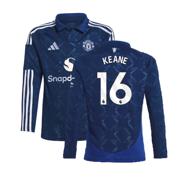 2024-2025 Man Utd Long Sleeve Away Shirt (Kids) (Keane 16)