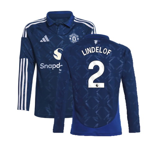 2024-2025 Man Utd Long Sleeve Away Shirt (Kids) (Lindelof 2)