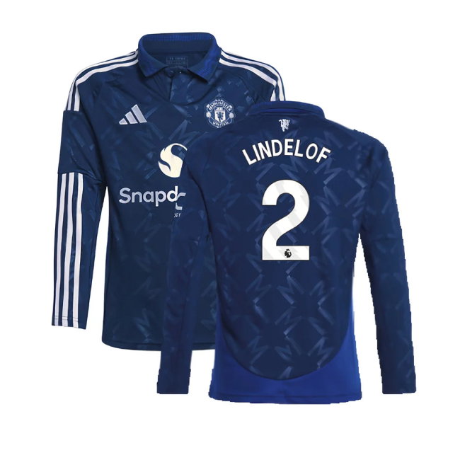 2024-2025 Man Utd Long Sleeve Away Shirt (Kids) (Lindelof 2)