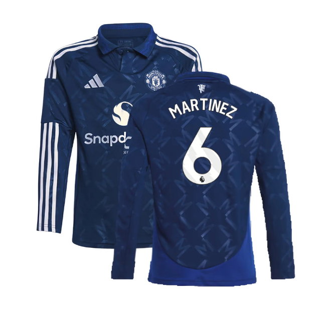 2024-2025 Man Utd Long Sleeve Away Shirt (Kids) (Martinez 6)