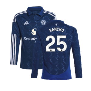 2024-2025 Man Utd Long Sleeve Away Shirt (Kids) (Sancho 25)