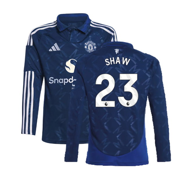 2024-2025 Man Utd Long Sleeve Away Shirt (Kids) (Shaw 23)